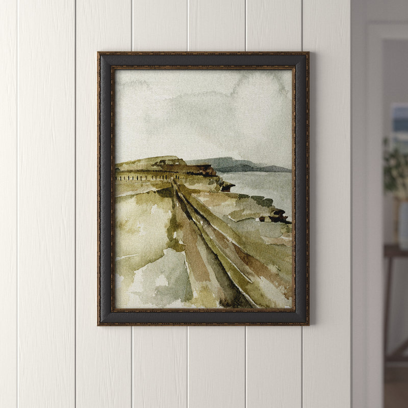 Toile encadrée de qualité supérieure Zaylee North Sea Coast I - prête à être accrochée, H 20 po x l 16 po x P 2,5 po