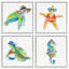 «Summer Beach Creatures», ensemble de 4 giclées par Lanie Loreth-1915050918-1915050912