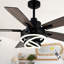  Ventilateur de plafond moderne à 5 pales de 52 po avec ensemble d'éclairage et télécommande, 6 lumières à intensité variable DC silencieuse avec abat-jour à DEL pour le salon-232385290