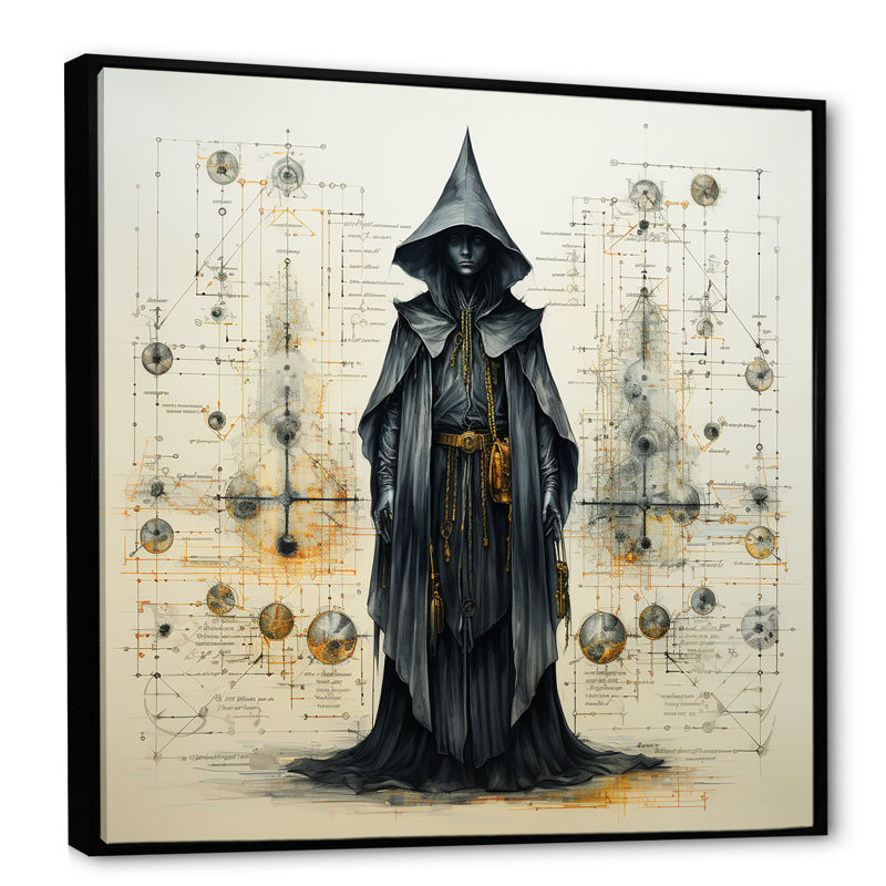 Schéma III, impression sur toile encadrée, Cadre flottant noir, H 30 po x l 30 po x P 1 po