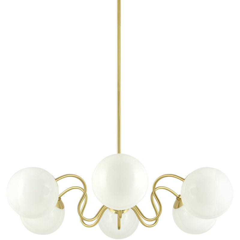 Lunavia Chandelier, 6 Lights, 12" H x 38.4" W x 38.4" D