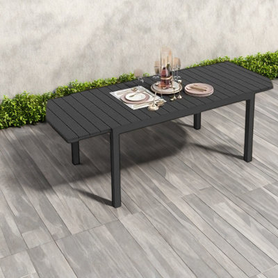 Extendable Patio Tables, Metal 60 to 88 Inch Modern Outdoor Dining