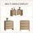 22.8" Wide，rattan 3-drawer Curved Nightstand, Caramel Oak
