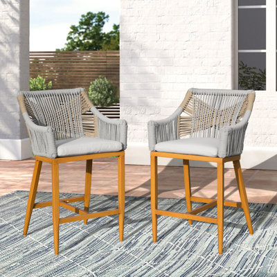 Mauzon Upholstered Counter Stool with Metal Frame