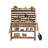 Outdoor Potting Bench Table with Lockable Wheels, Solid Wood, Stainless Steel Top, and Ample Storage for Grilling and Gardening-700878963