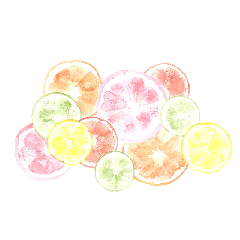 Citrus Olympics - Wrapped Canvas Painting, 30cm H x 46cm W x 3.8cm D