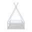Lit simple en bois avec clôture-2049637400