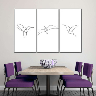 " Line Hummingbirds " 3 - Pieces