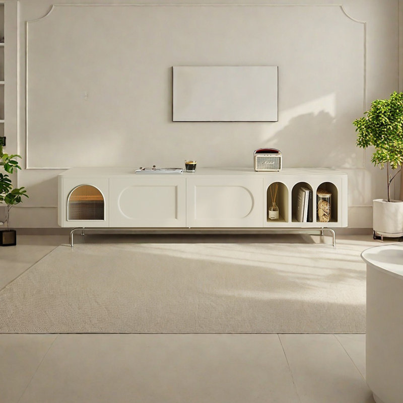 Meuble télé avec finition piano moderne, 70.86"