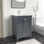 Ensemble de meuble-lavabo autoportant Amandie 24 po gris anthracite avec plateau en quartz blanc-731701165-738044142