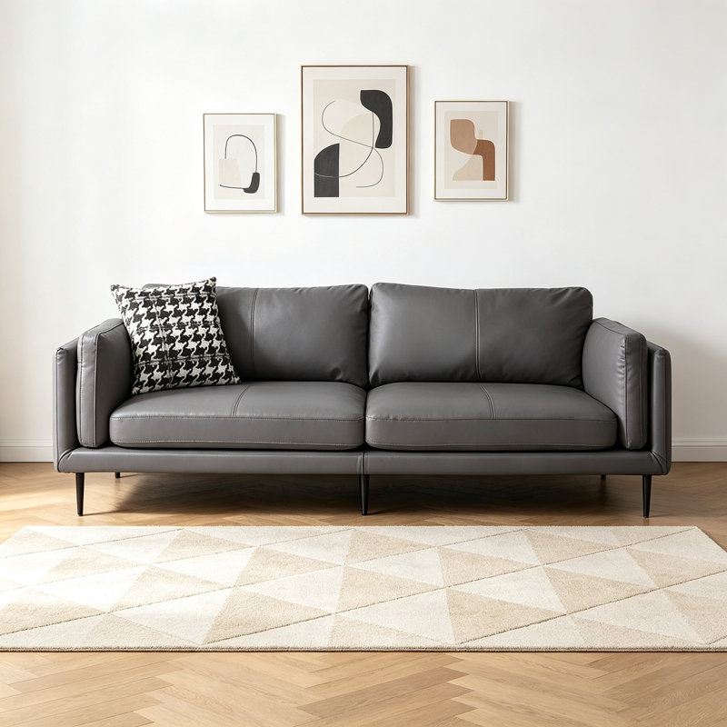 Canapé French French, Grey Faux Leather