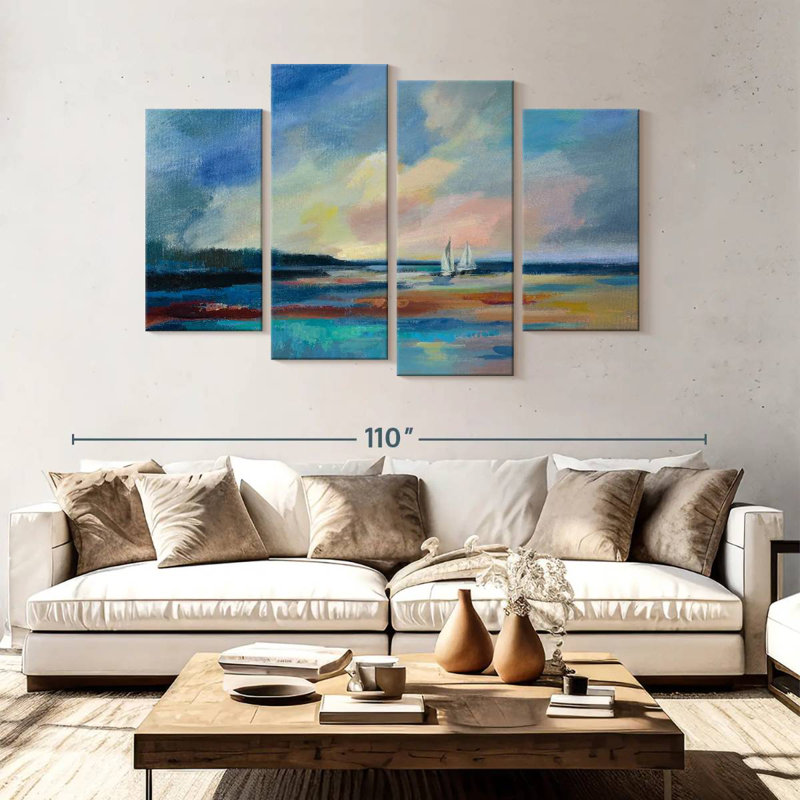 Avery Ultramarine Sea and Sky I, H 54 po x l 84 po