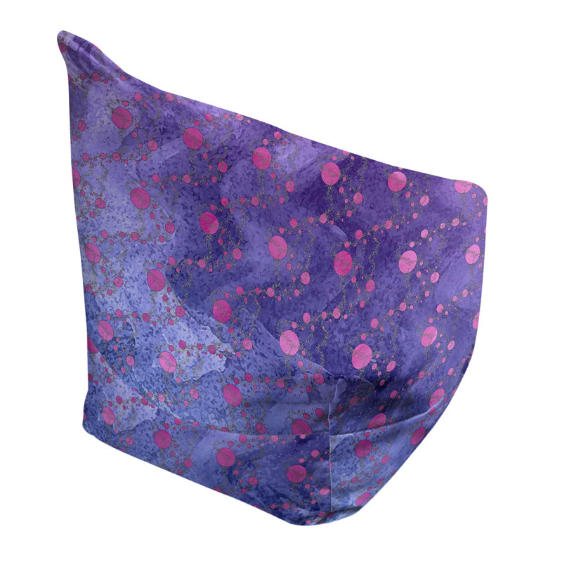 Fauteuil sac de pois Leffel, H 27 po x l 30 po x P 25 po, Pouf fauteuil, Violet / rose
