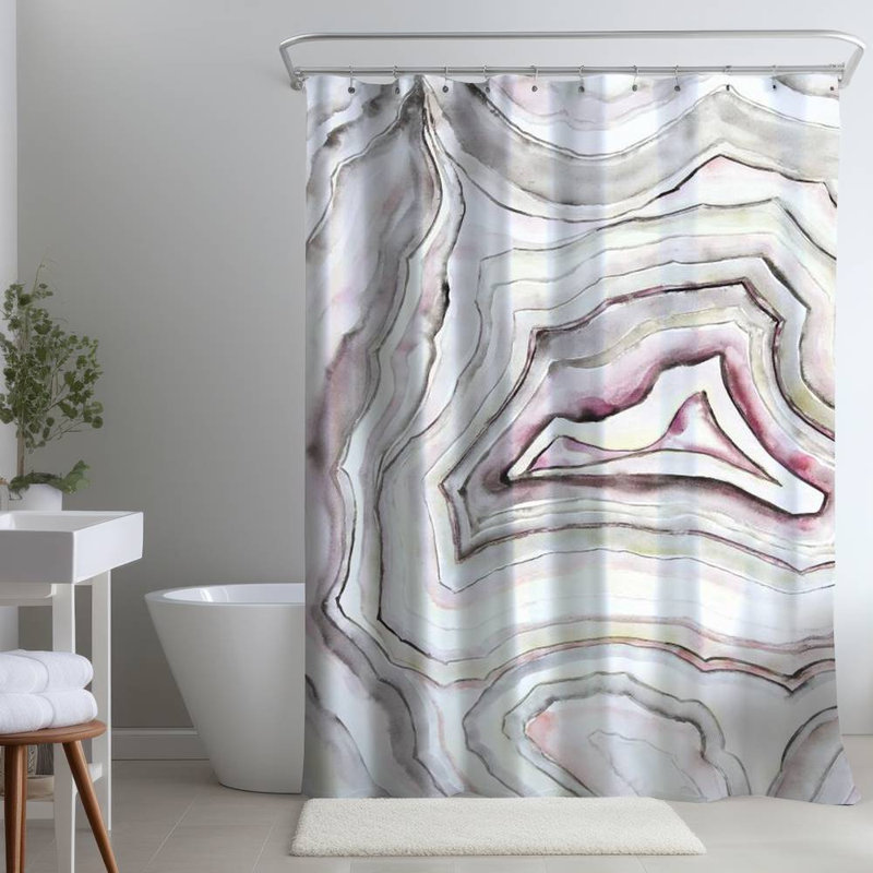 Abstract – Polyester Shower Curtain, Dye Sublimation Print, 71" W × 74" L