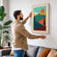 Mountains at Dusk Retro - Wrapped Canvas-131764735-131764736