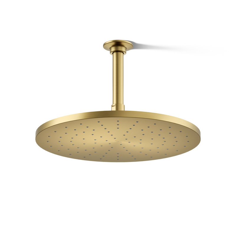 Contemporary 12" Round Single-Function Rainhead, Round Rain Showerhead, 2.5 Gpm, Vibrant Brushed Gold