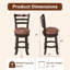 Ensemble de 2 tabourets de bar pivotants à hauteur de comptoir 26 po avec dossier et siège en similicuir-420803687-420803684