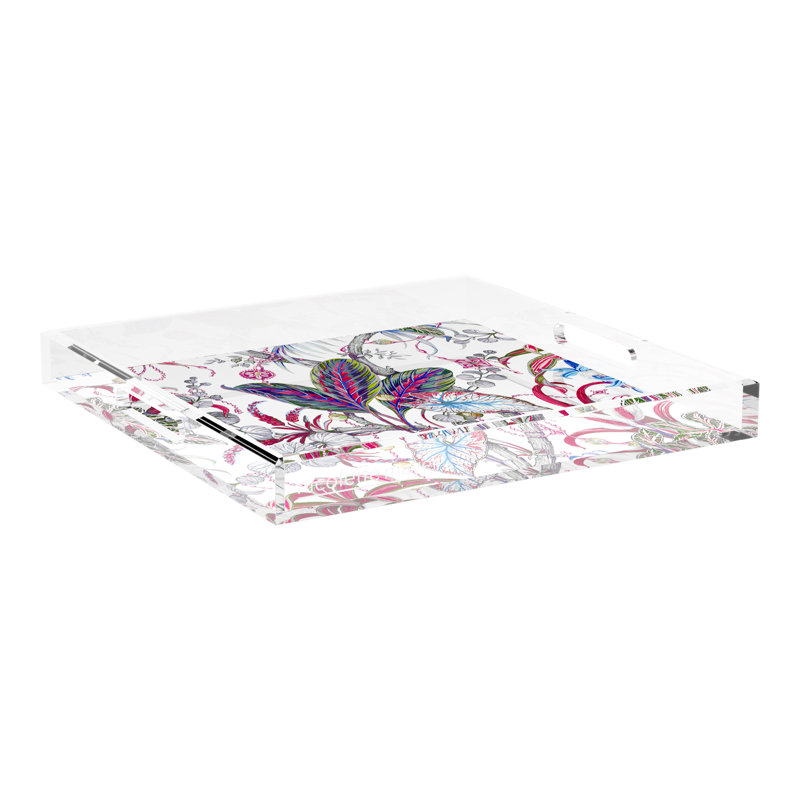 Amazonia Acrylic Square Decorative Tray, Aurelia, 18"W x 18"D x 2"H