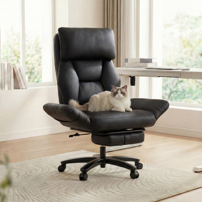 Cross Legged Office Chair with Pet Friendly Arms Criss Cross Chair Big and Tall Leather Office Chair with Footrest