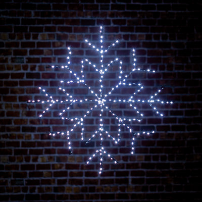 76Cm Twinkling Flexibright Snowflake With White Leds