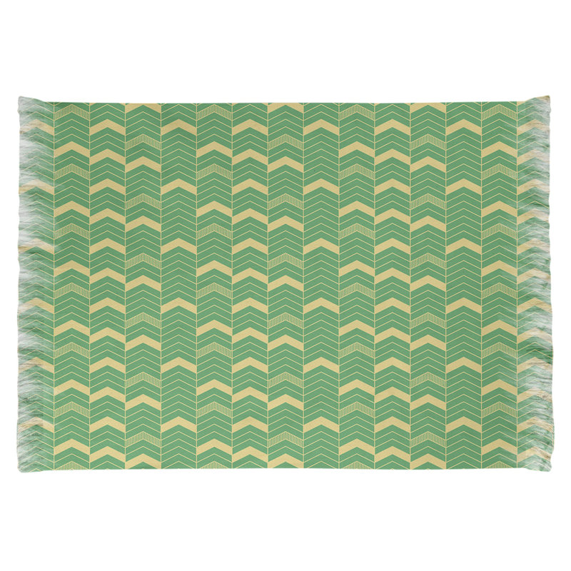 Tapis vert/jaune à chevrons lineed, Oui