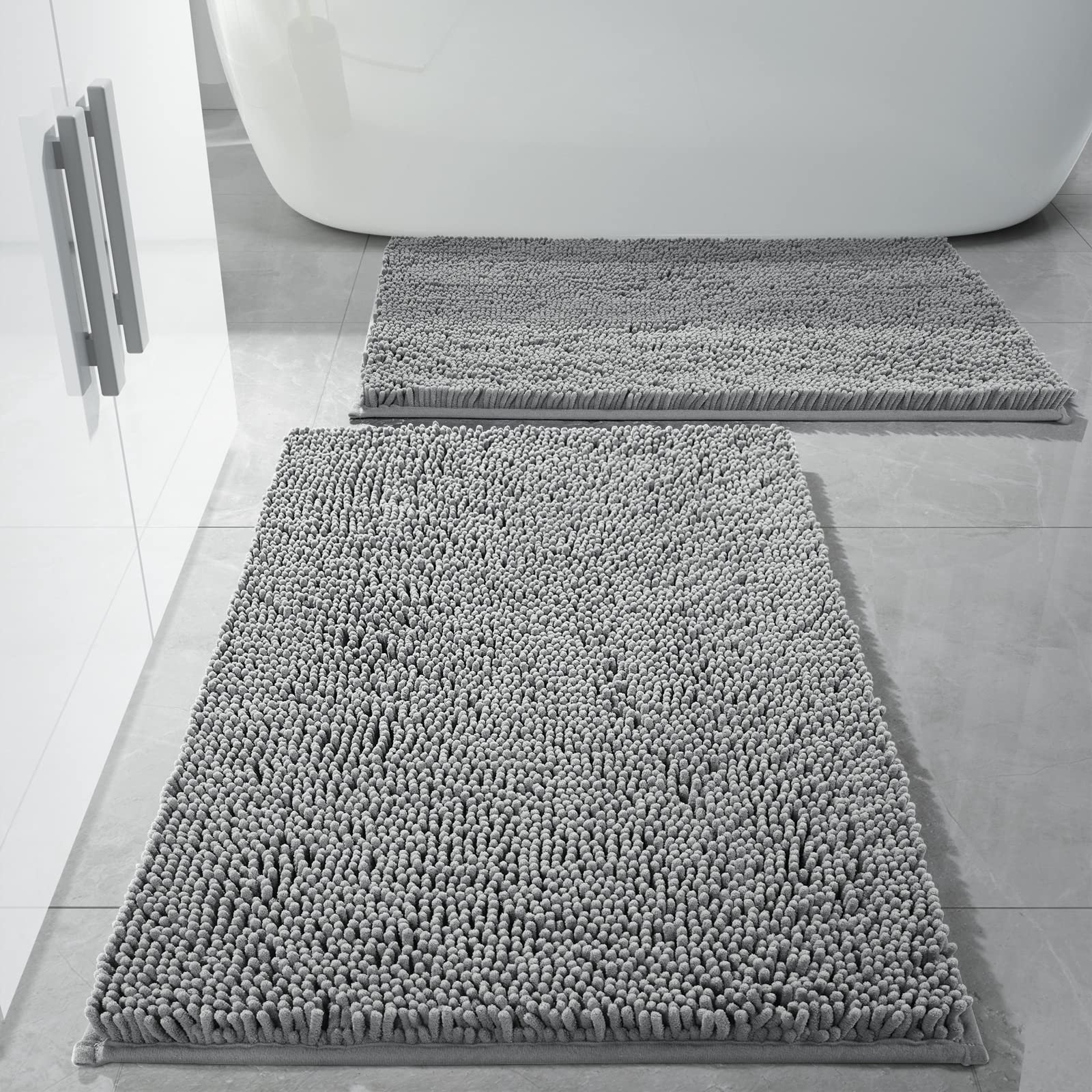 Chenille Bath Rug with Non-Slip Backing Hokku Designs