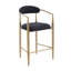 Ensemble de 2 tabourets de bar modernes avec tabourets de bar rembourrés à hauteur de tabouret avec cadre / dossier / accoudoirs en métal pour cuisine / maison / salle à manger