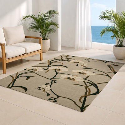 Tapis d'intérieur et d'extérieur brun Botanical