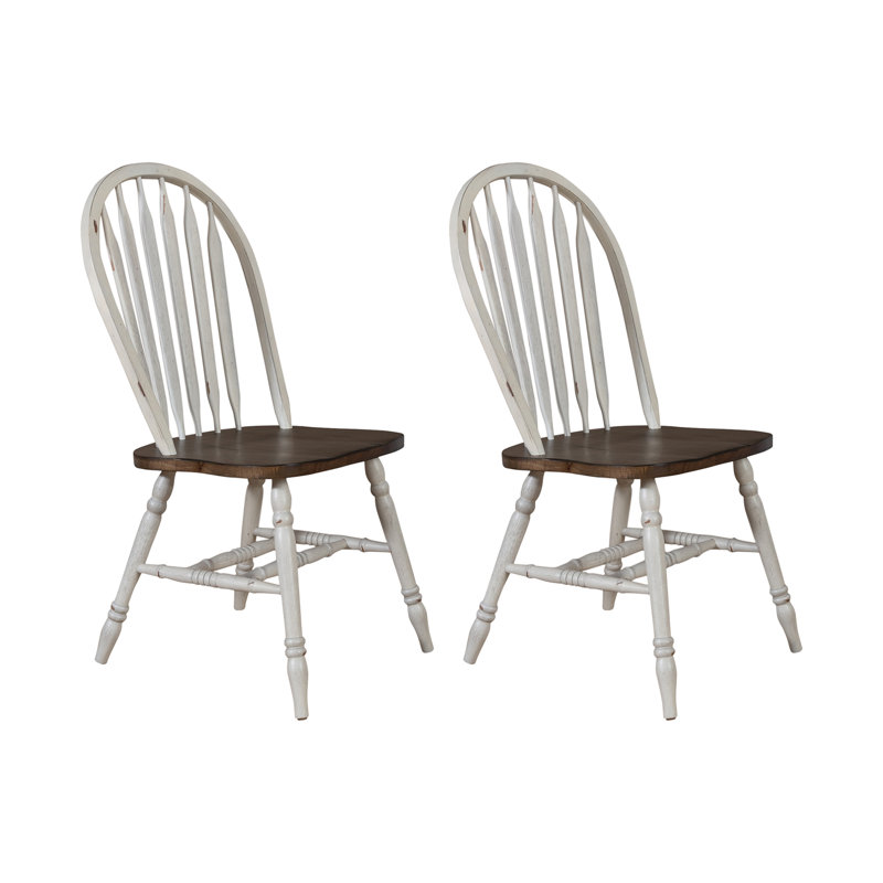 Judique 17.5'' H Solid Wood Side Chair, White/Brown
