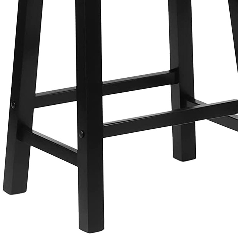 Wildon Home® Classic Saddle Seat Kitchen Counter Stools, Black, Counter Stool (24” Seat Height), 10