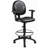 Zem Drafting Stool With Adjustable Arms & Chrome Footring, Black Vinyl