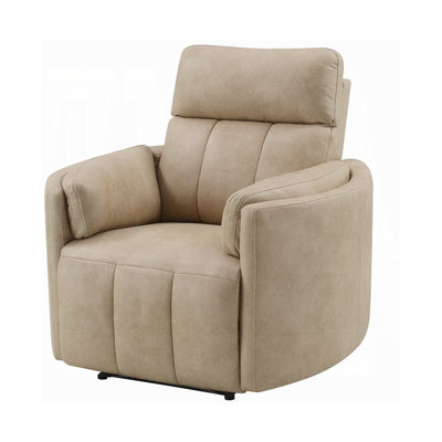 Fauteuil inclinable oscillant de 40,4 po avec microfibre polie beige foncé