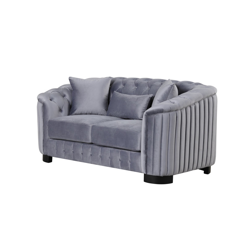 Jaselyn 64'' Velvet Loveseat, Gray