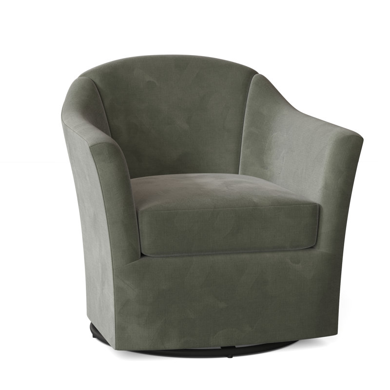 Barry 33.5" Wide Swivel Barrel Chair, 9953 Willow