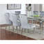 Glam gris foncé Flannelette 2Pcs chaises d'appoint capitonnées en acrylique capitonné Design à oreilles