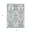 Tapis bleu sarcelle et ivoire lavable à l'ikat 5 pi x 8 pi bleu sarcelle et ivoire