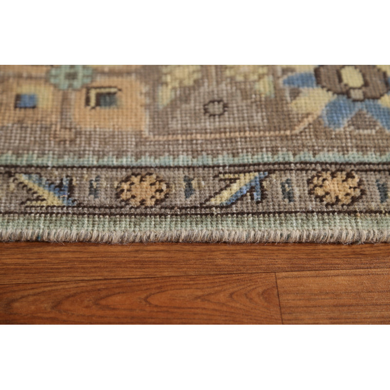 Tapis géométrique motif persan Tabriz noué à la main 8 x 11
