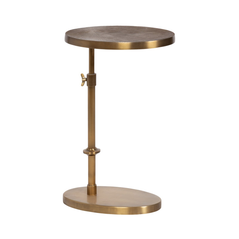 Leventhal Modern Oval C-Table with Adjustable Height for Living Room End Table Decor