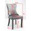 Chaise de salle à manger rembourrée à oreilles avec garniture cloutée et pieds en bois massif, ensemble de 2, noir, KD-224605557