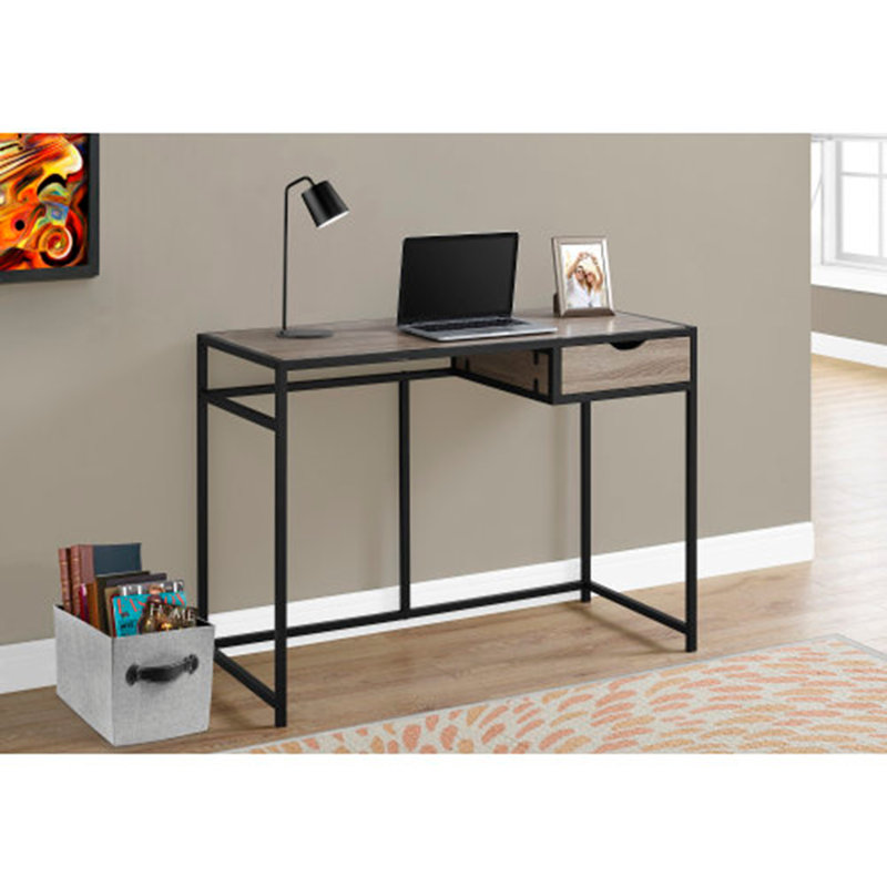 Bureau d'ordinateur en métal 42 ", Taupe / Noir
