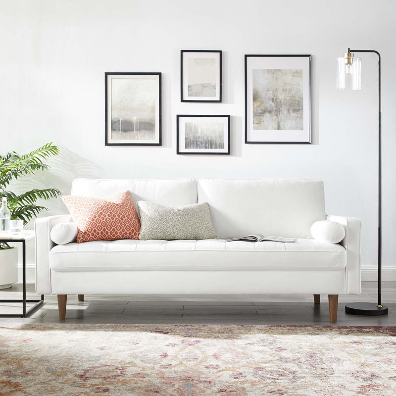 Valour Performance Velvet Sofa by Modway, White Velvet