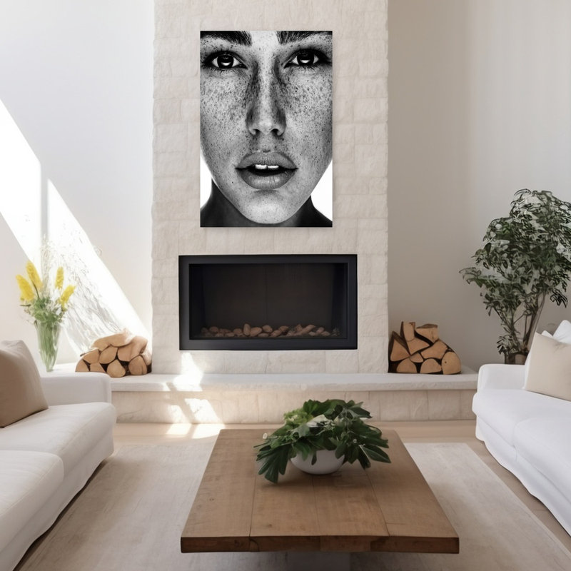 «Freckles Beauty», art mural contemporain abstrait, H 48 po x l 32 po