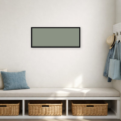 Framed Fabric Pinboard, 18x42 Sage Green Design Bulletin Board for Wall Organization
