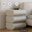 Table de chevet intelligente à 3 tiroirs en similicuir gris avec chargement sans fil, ports USB et Type-C, structure en bois composite-798973016