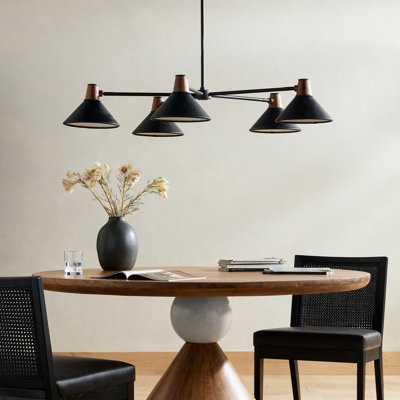 Lustre classique à 5 lumières avec abat-jour