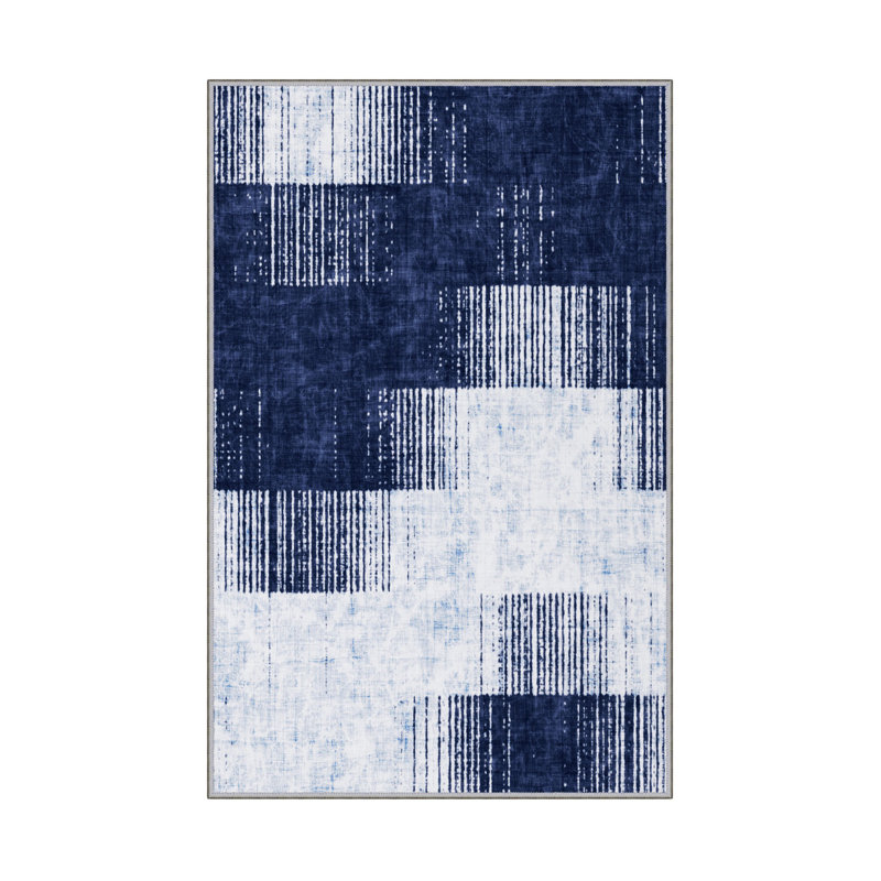 Luxurious Woven Carpet Rug, 2.6 x 4.0 ft | 100% Polyester, 0.4 in Pile Height | Antibacterial & Non-Slip PVC Dot Underside | Machine Washable, 3D Digital Printing | Perfect for Living Room & Bedroom Decor