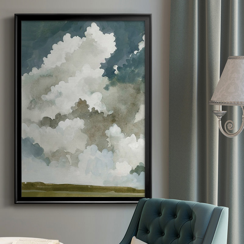 «Vast Neutral Sky I», reproduction encadrée de qualité supérieure - prête à être accrochée, Noir