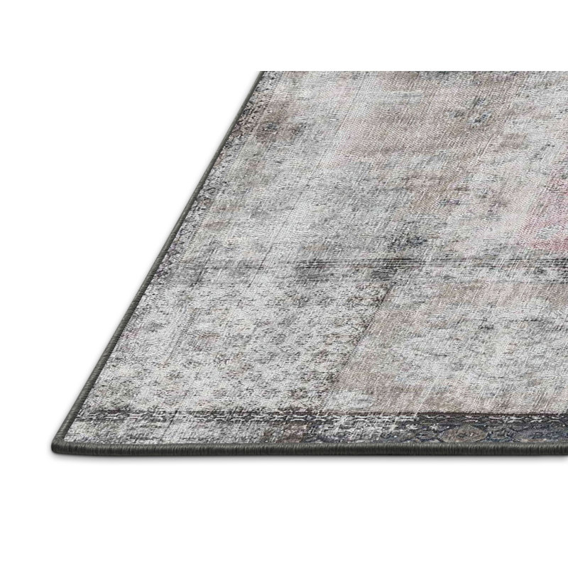 Tapis gris/beige traditionnel Longlier, Rectangle 2 pi x 4 pi
