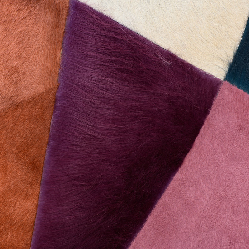 Art Hide X Greg Natale Cowhide Block Print Area Rug, Round 8'2"