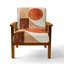 Chaise rembourrée abstraite moderne - Modern Geometric Flow II - Fauteuil Terracotta-192332138